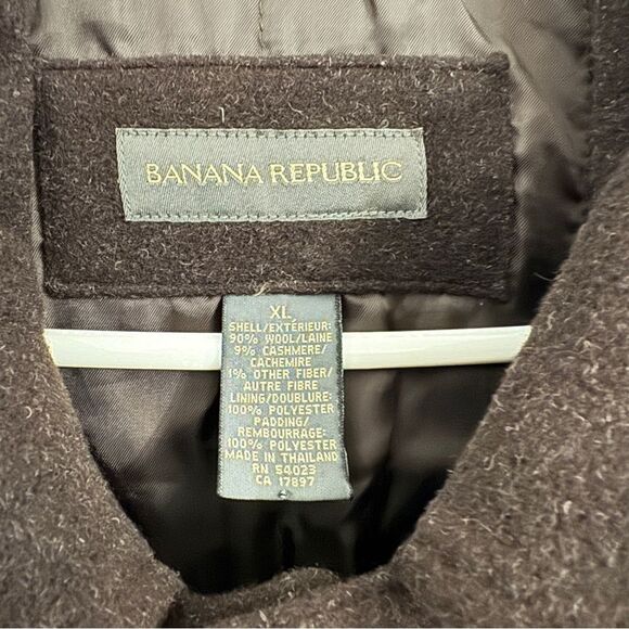 Banana Republic Men's Size XL Wool Cashmere Blend Over Coat Mid Length Button - Picture 7 of 12